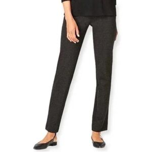 J. Jill Pants Womens Medium Petite Gray Ponte Slim Leg Ankle Pull On Stretch